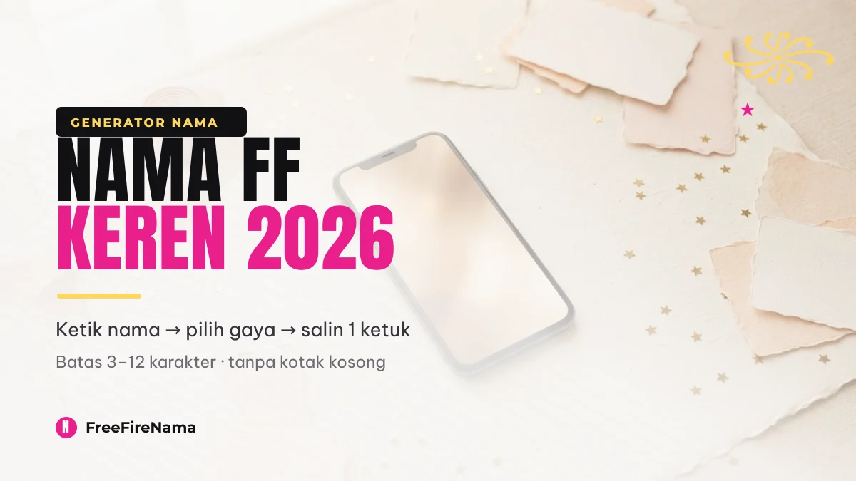 Generator nama FF keren 2026 dengan hasil siap salin satu ketuk